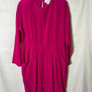 Vintage Stacy Stevens Women's 100% silk  Pink Dress
